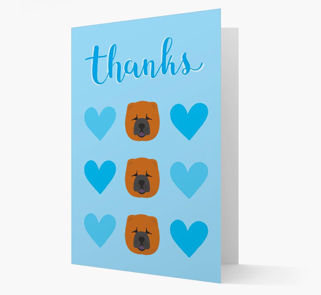 'Thanks' Heart Pattern Card with {breedFullName} Icon