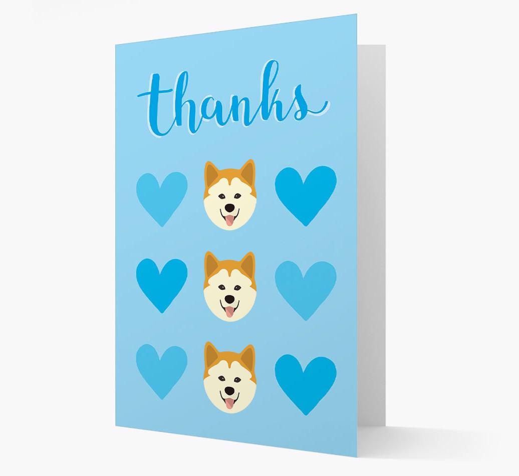 'Thanks' Heart Pattern Card with {breedFullName} Icon