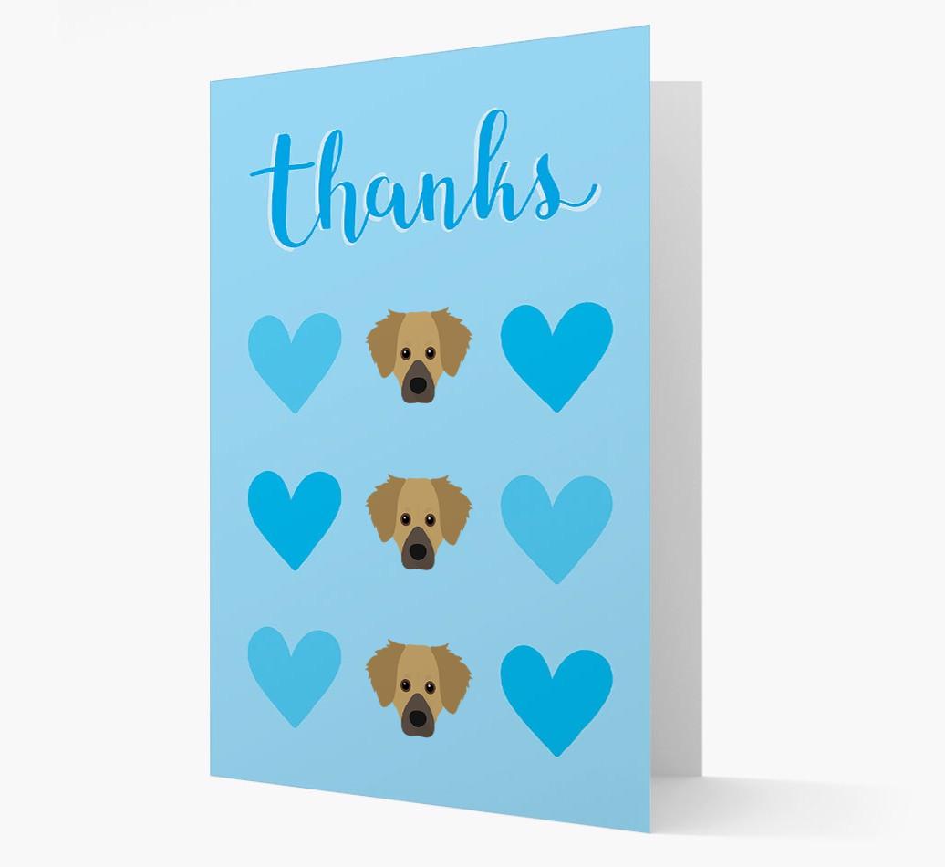 'Thanks' Heart Pattern Card with {breedFullName} Icon