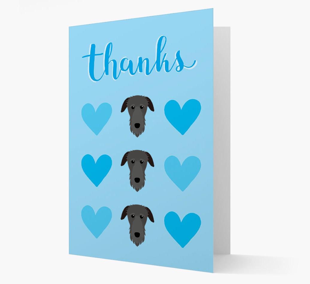 'Thanks' Heart Pattern Card with {breedFullName} Icon