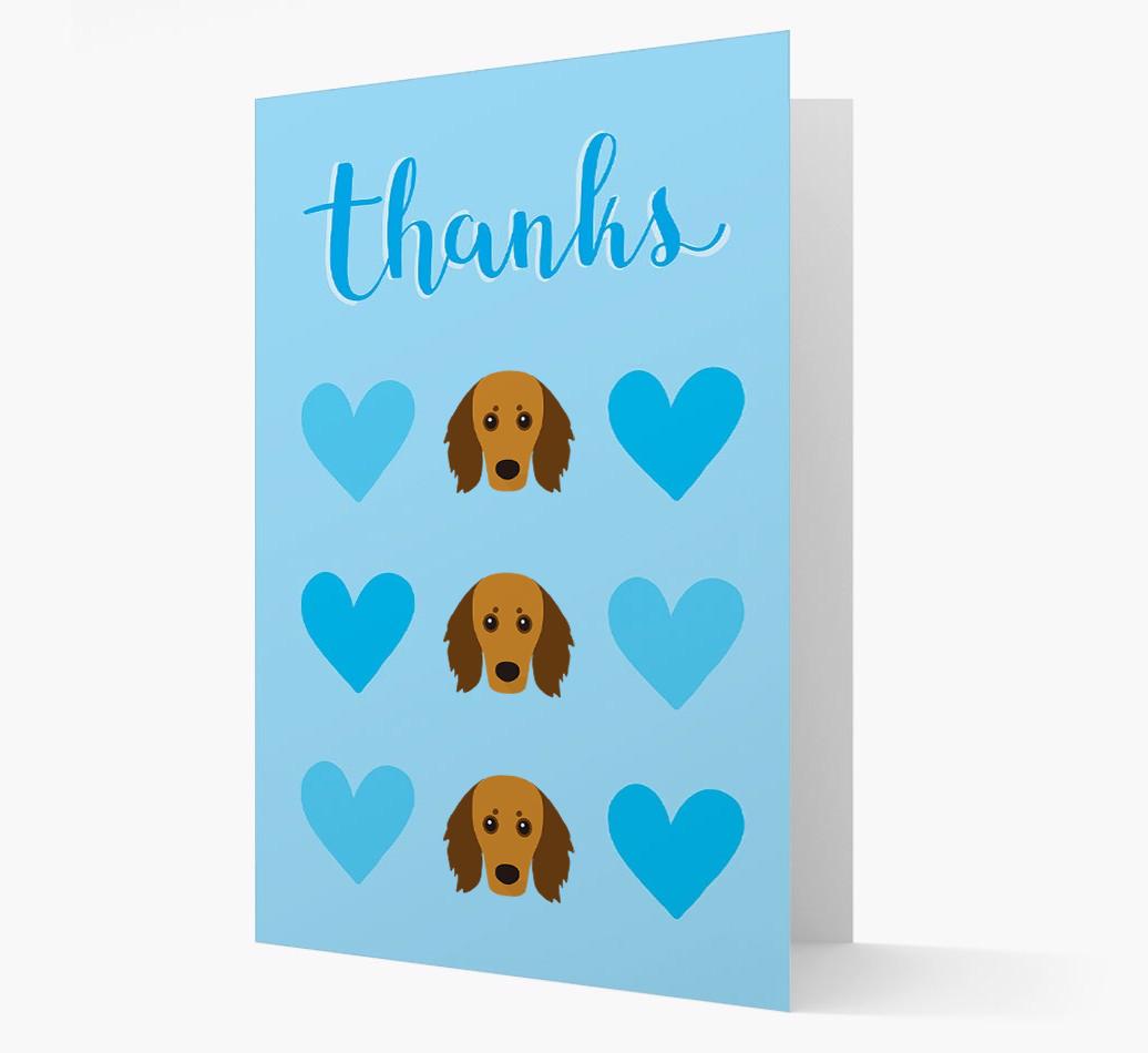 'Thanks' Heart Pattern Card with {breedFullName} Icon