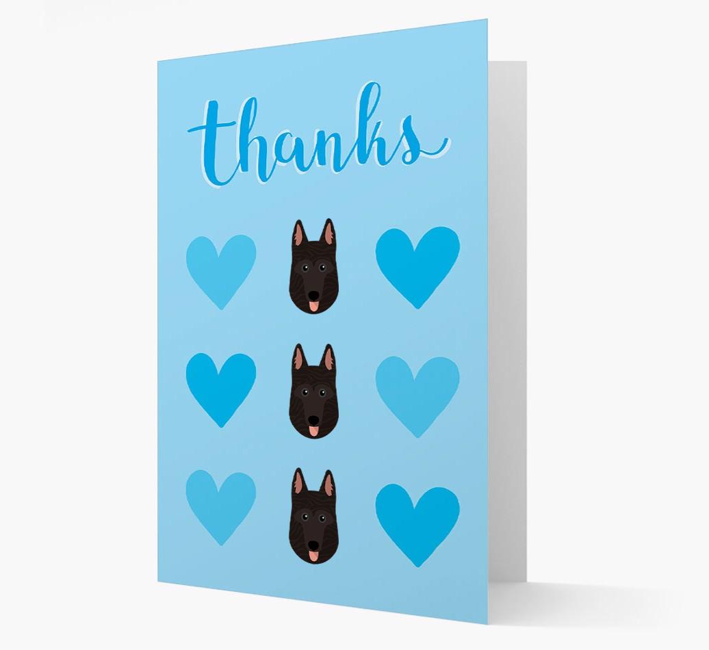 'Thanks' Heart Pattern Card with {breedFullName} Icon
