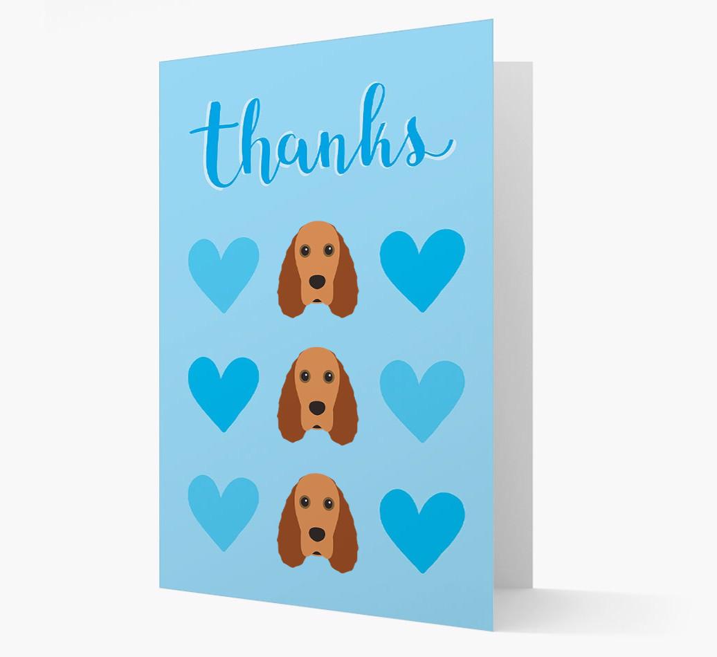 'Thanks' Heart Pattern Card with {breedFullName} Icon