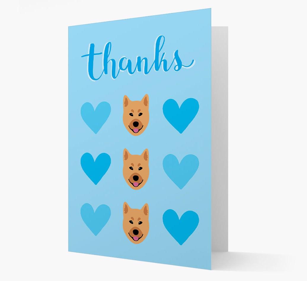 'Thanks' Heart Pattern Card with {breedFullName} Icon
