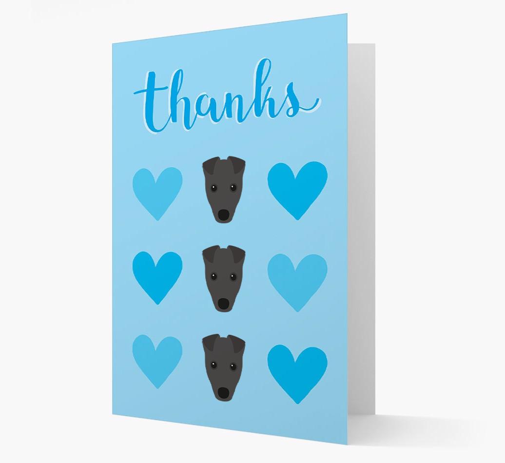 'Thanks' Heart Pattern Card with {breedFullName} Icon