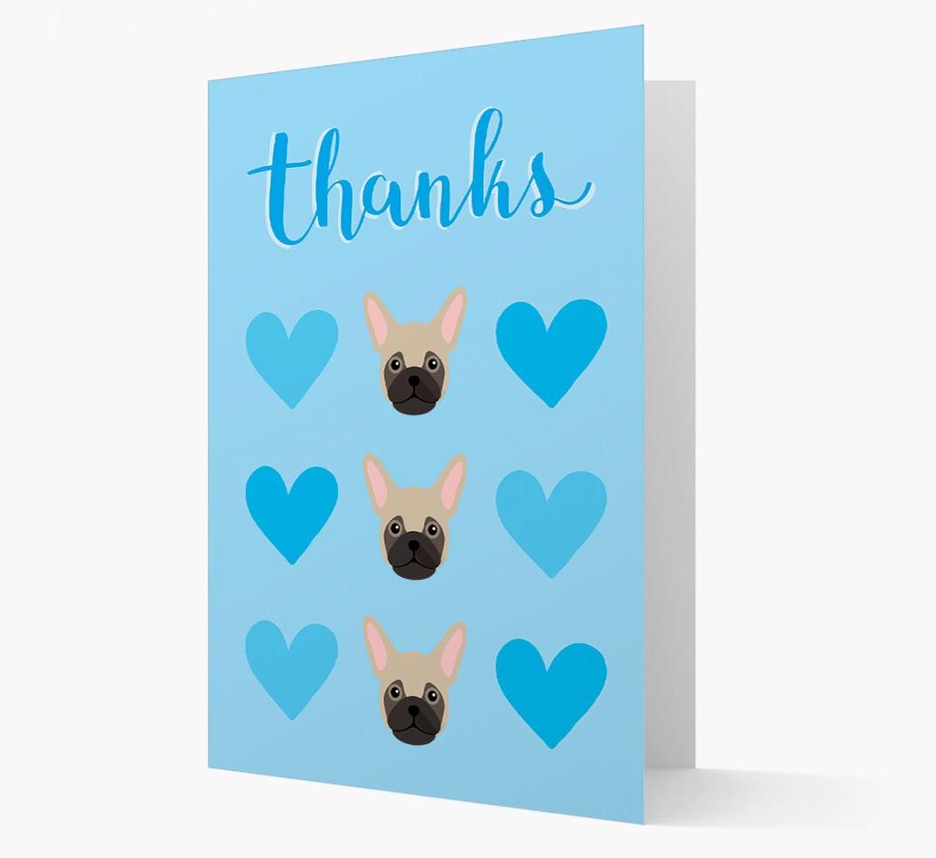 'Thanks' Heart Pattern Card with {breedFullName} Icon