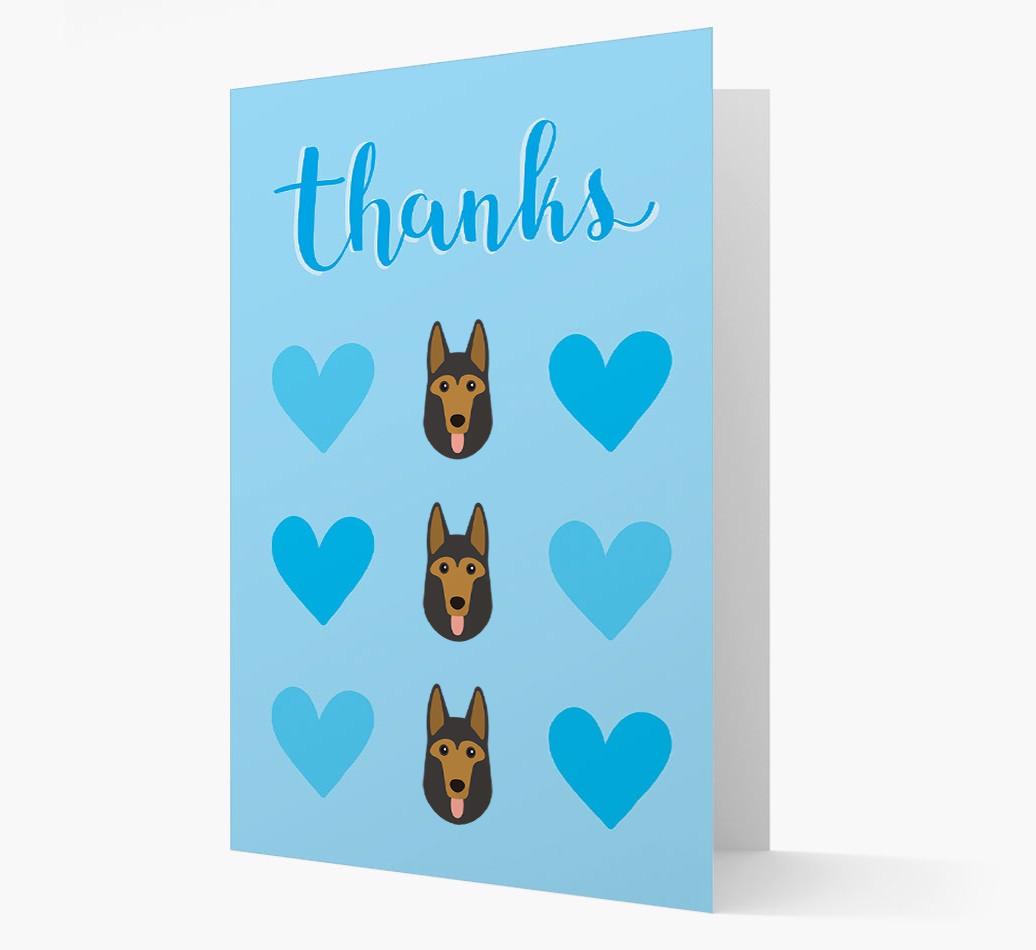 'Thanks' Heart Pattern Card with {breedFullName} Icon