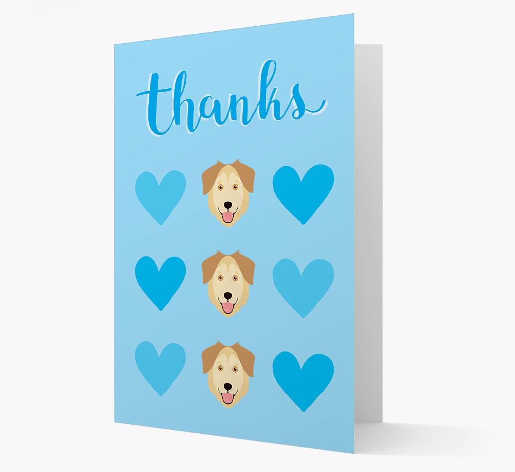 'Thanks' Heart Pattern Card with {breedFullName} Icon