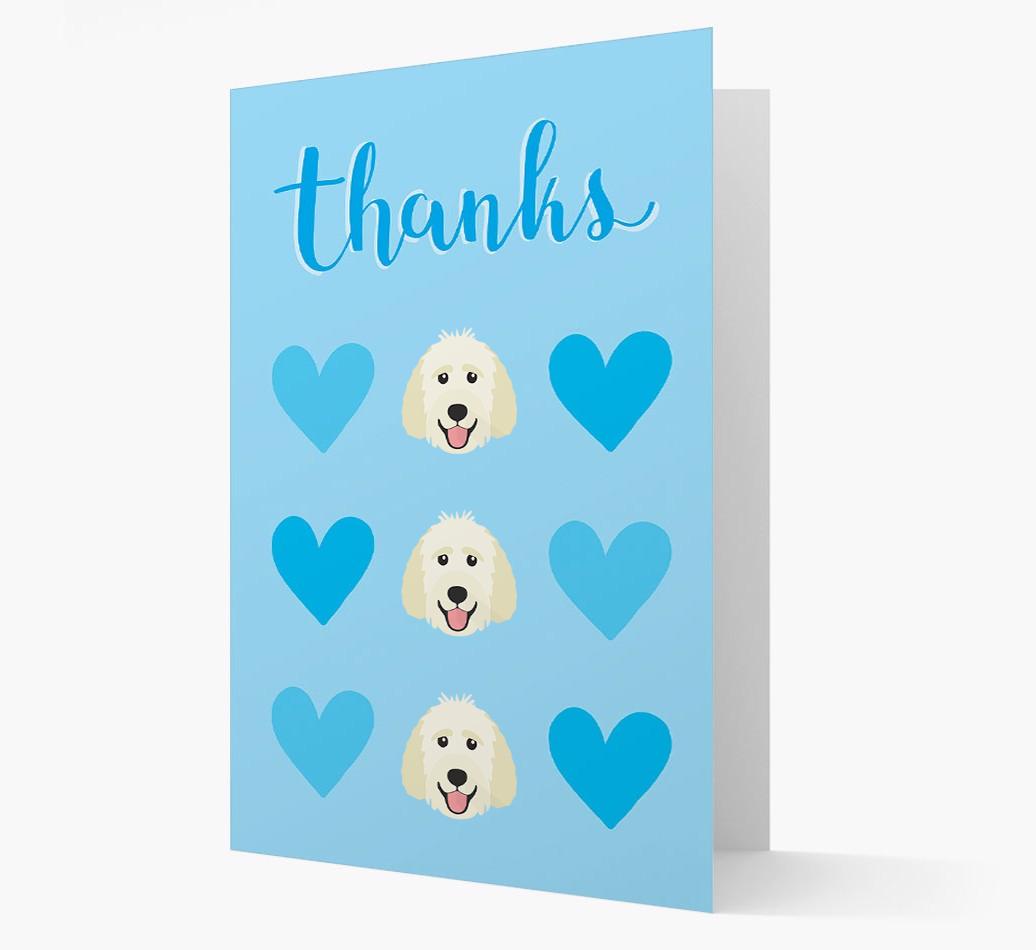 'Thanks' Heart Pattern Card with {breedFullName} Icon