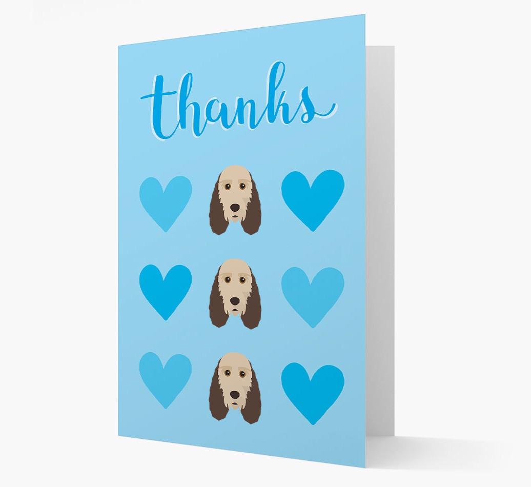 'Thanks' Heart Pattern Card with {breedFullName} Icon