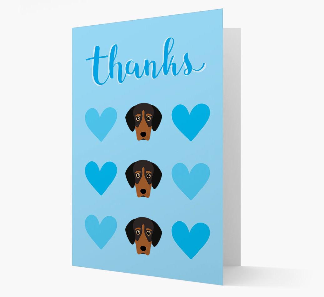 'Thanks' Heart Pattern Card with {breedFullName} Icon