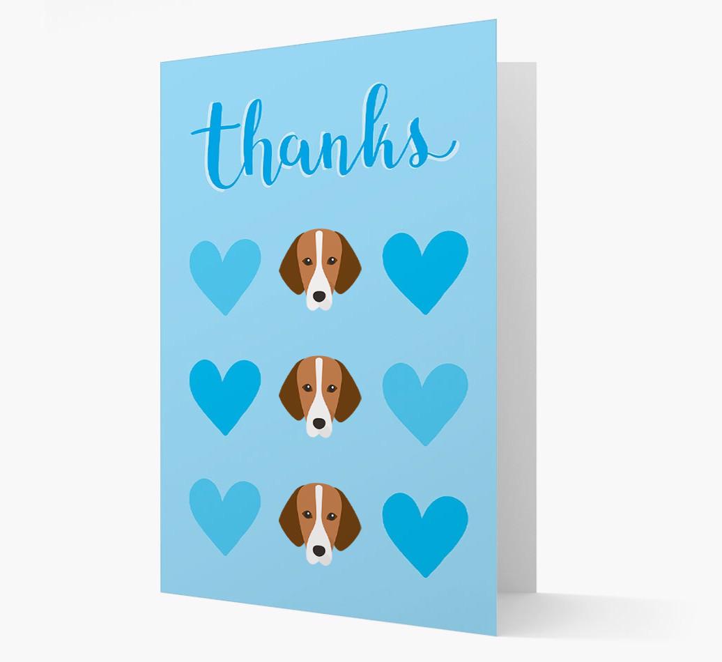 'Thanks' Heart Pattern Card with {breedFullName} Icon