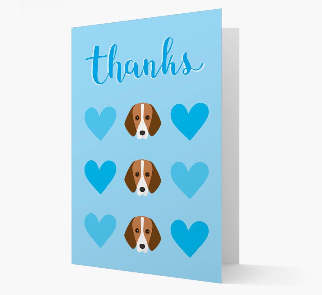 'Thanks' Heart Pattern Card with {breedFullName} Icon