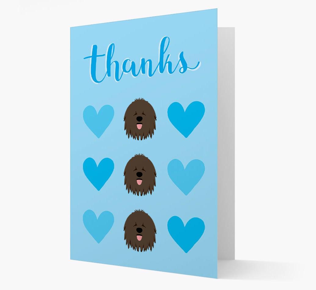 'Thanks' Heart Pattern Card with {breedFullName} Icon