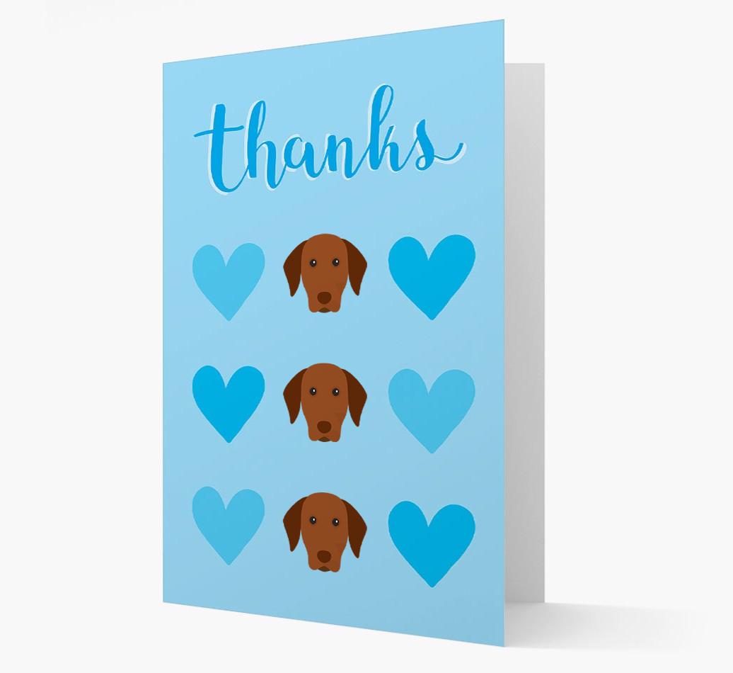 'Thanks' Heart Pattern Card with {breedFullName} Icon