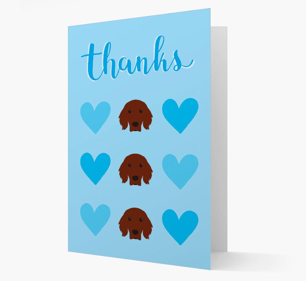 'Thanks' Heart Pattern Card with {breedFullName} Icon
