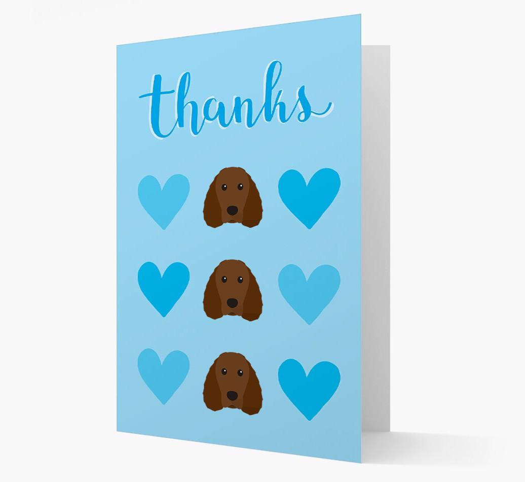 'Thanks' Heart Pattern Card with {breedFullName} Icon
