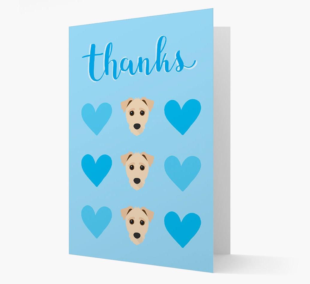 'Thanks' Heart Pattern Card with {breedFullName} Icon
