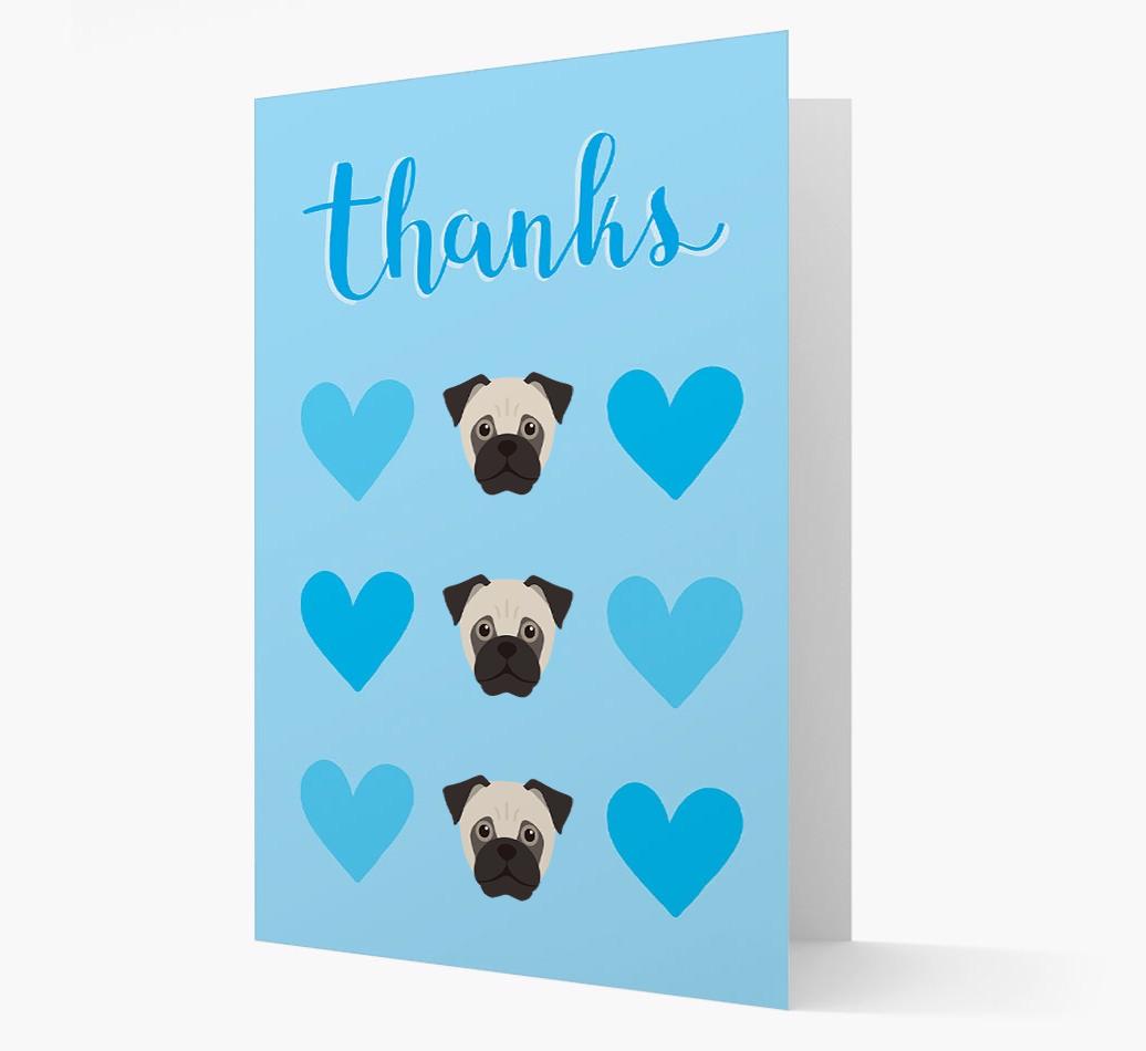 'Thanks' Heart Pattern Card with {breedFullName} Icon