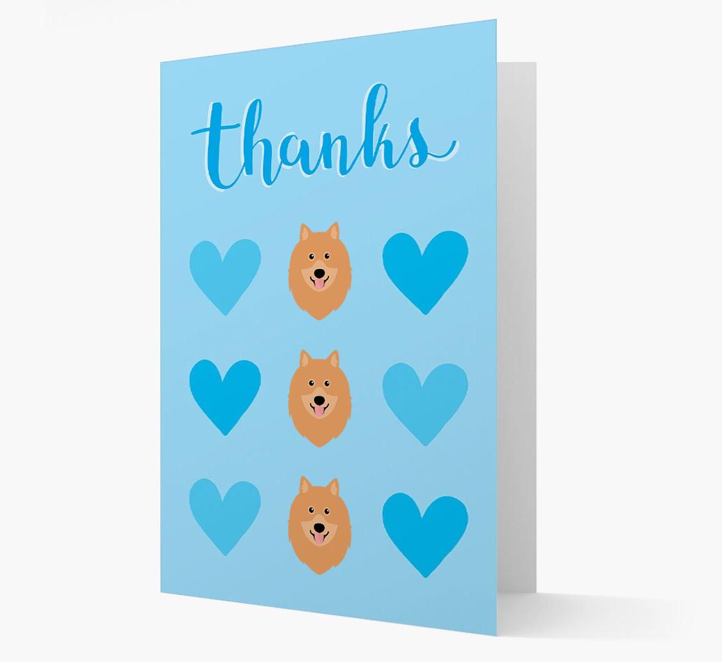 'Thanks' Heart Pattern Card with {breedFullName} Icon