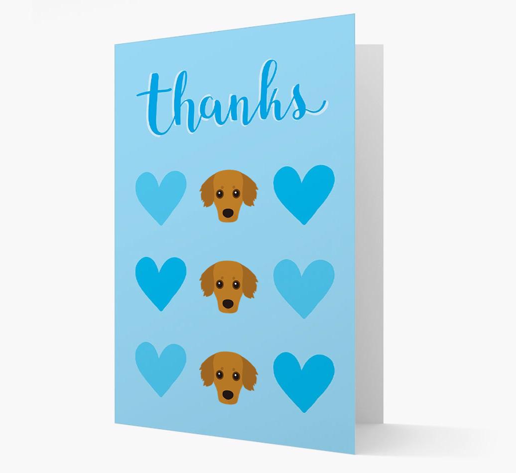 'Thanks' Heart Pattern Card with {breedFullName} Icon
