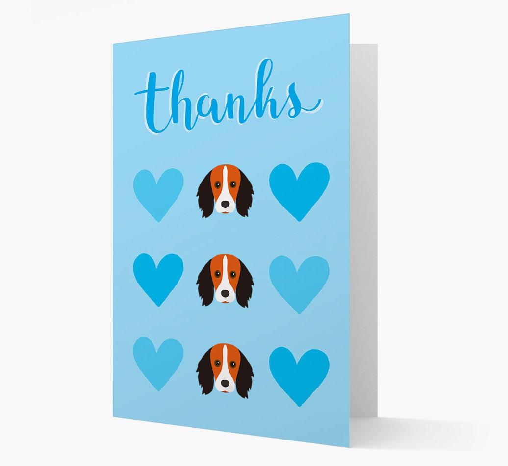 'Thanks' Heart Pattern Card with {breedFullName} Icon