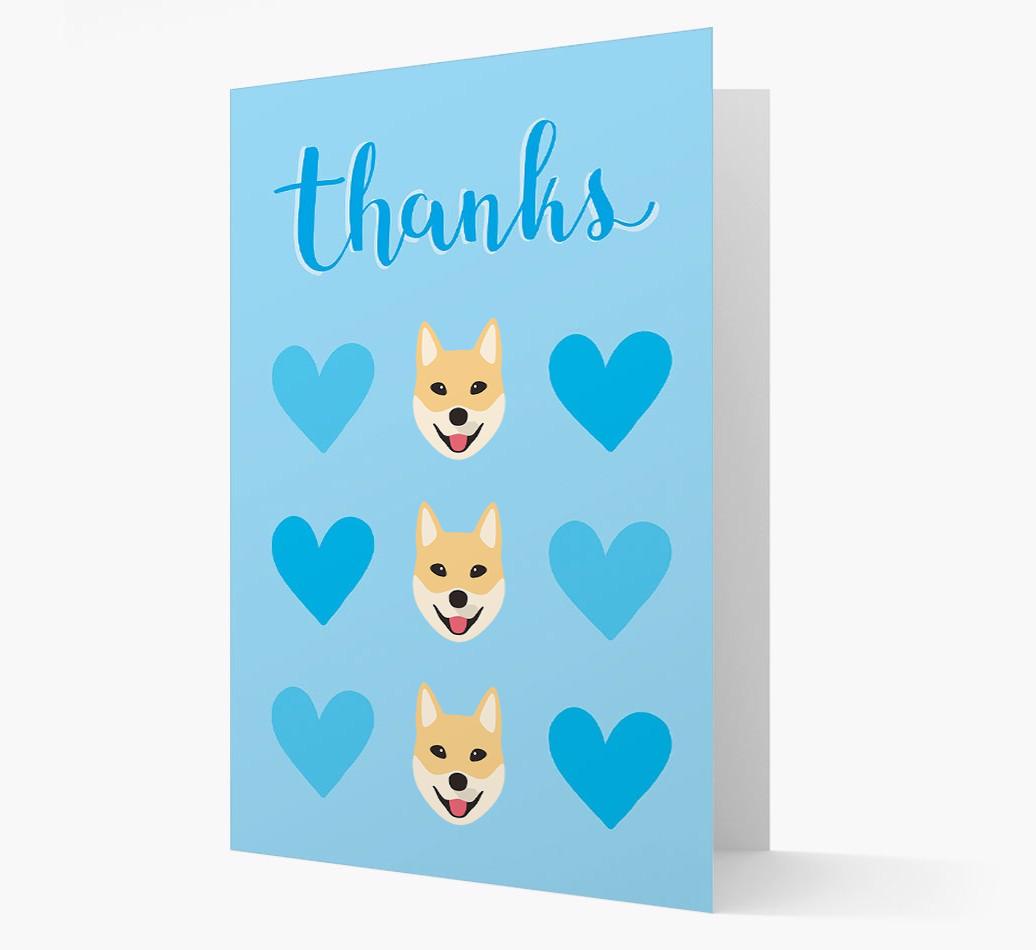 'Thanks' Heart Pattern Card with {breedFullName} Icon