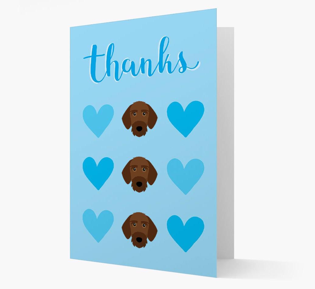 'Thanks' Heart Pattern Card with {breedFullName} Icon