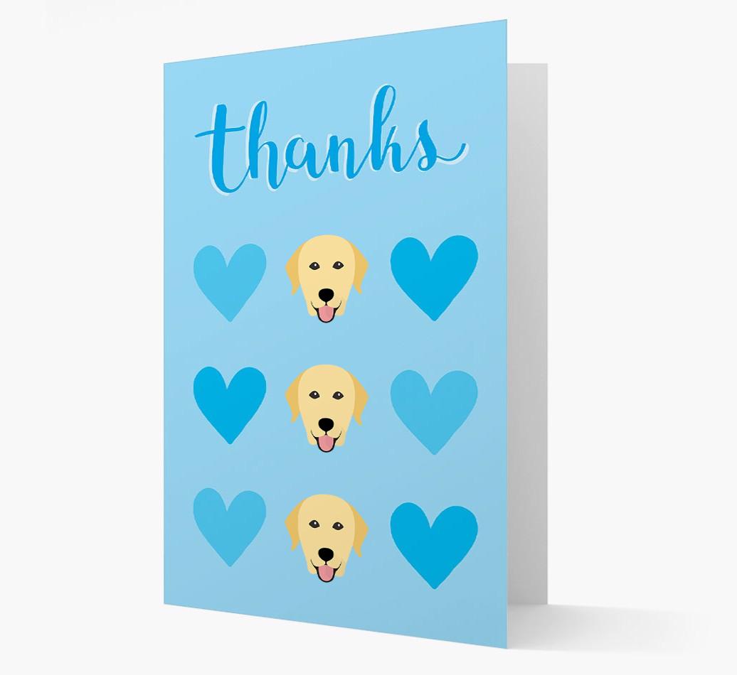 'Thanks' Heart Pattern Card with {breedFullName} Icon