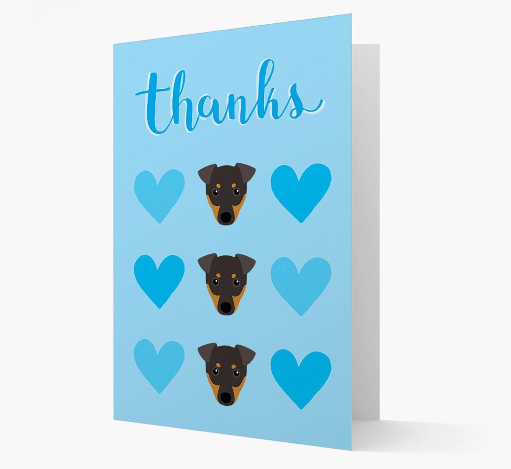 'Thanks' Heart Pattern Card with {breedFullName} Icon