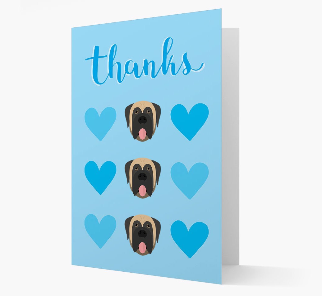 'Thanks' Heart Pattern Card with {breedFullName} Icon