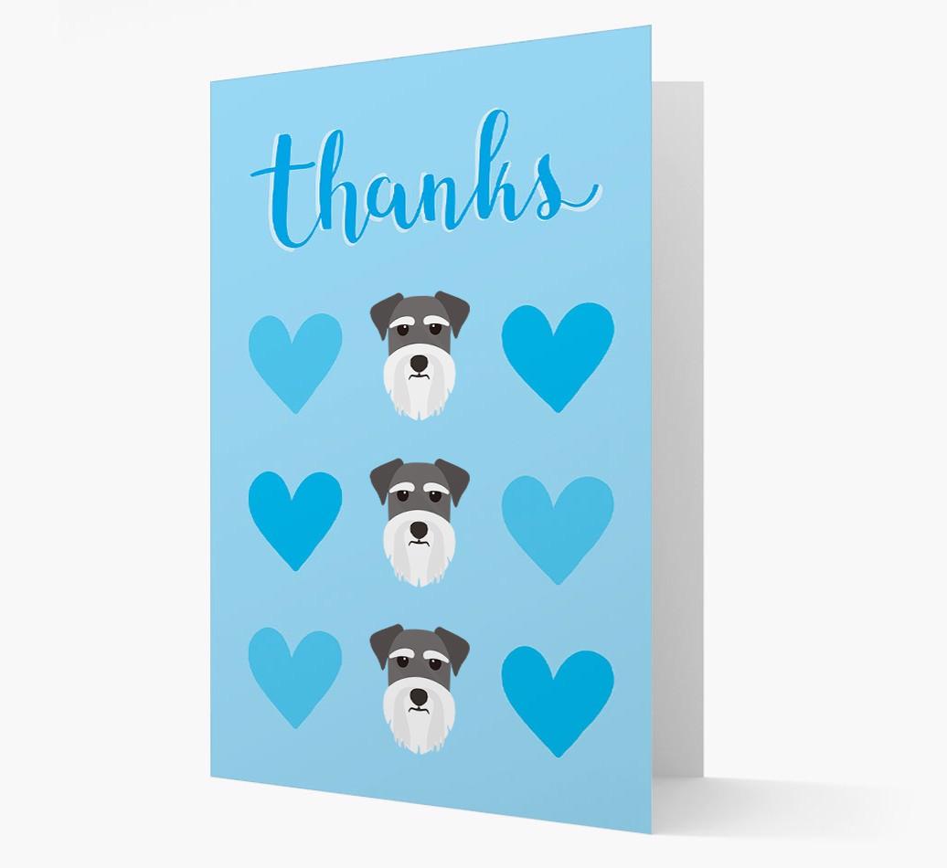 'Thanks' Heart Pattern Card with {breedFullName} Icon