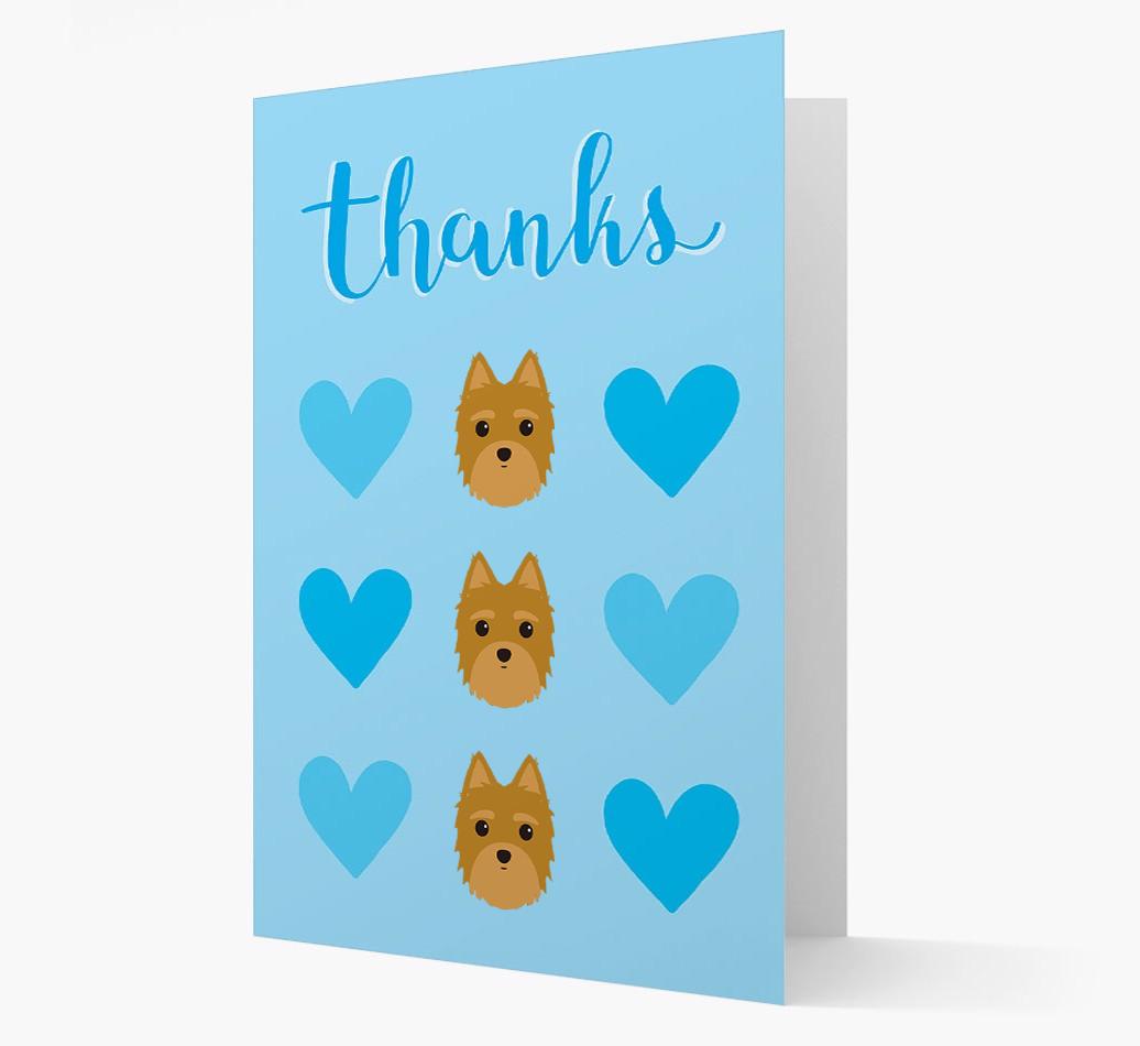 'Thanks' Heart Pattern Card with {breedFullName} Icon