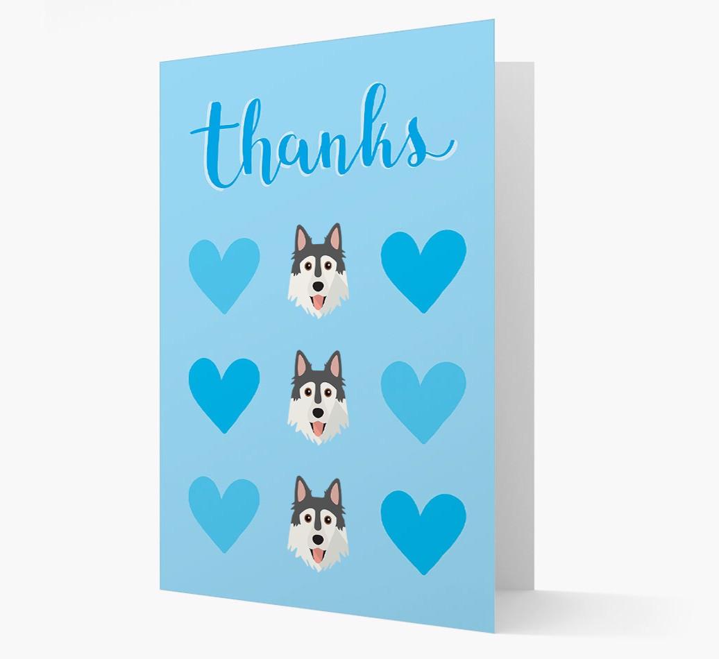 'Thanks' Heart Pattern Card with {breedFullName} Icon