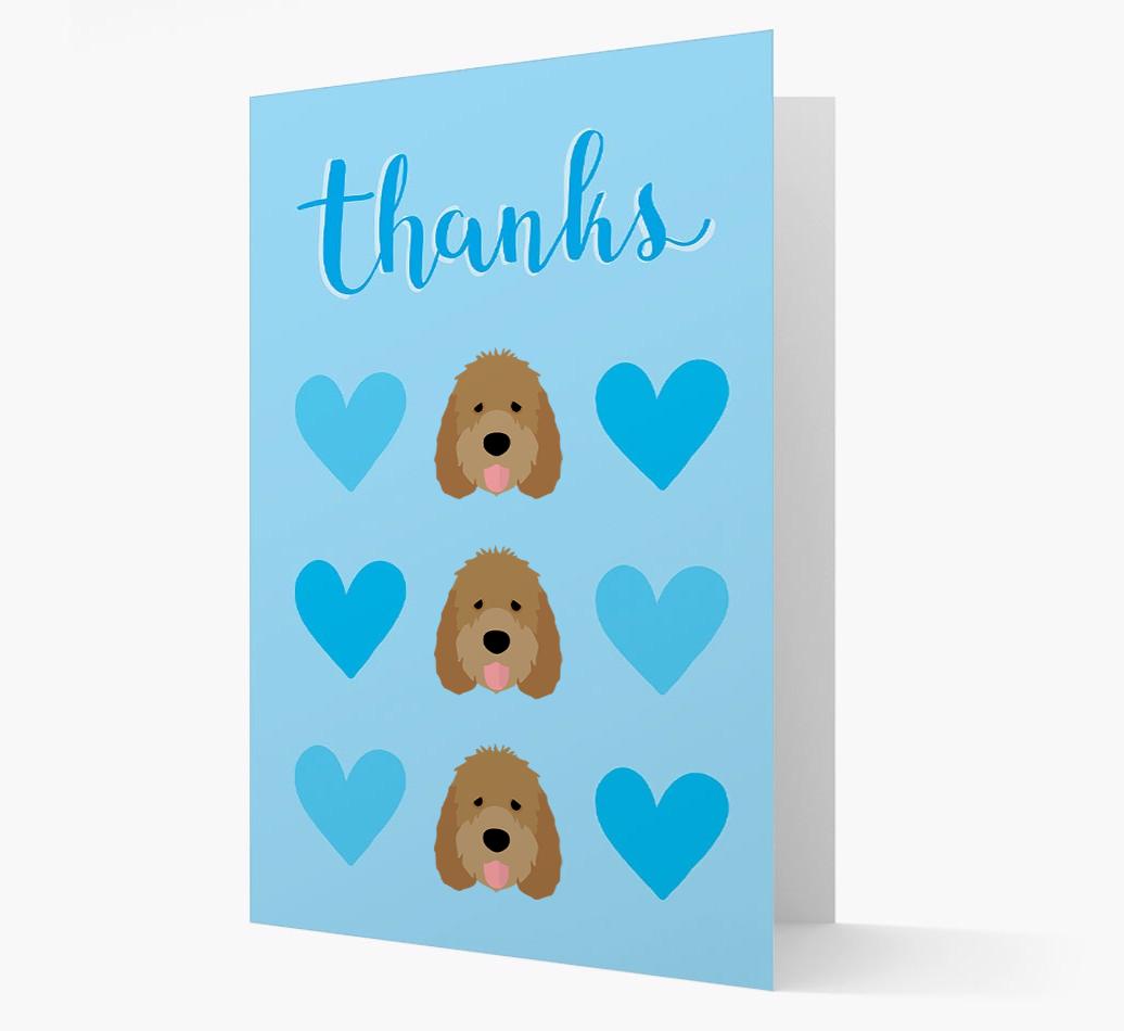 'Thanks' Heart Pattern Card with {breedFullName} Icon