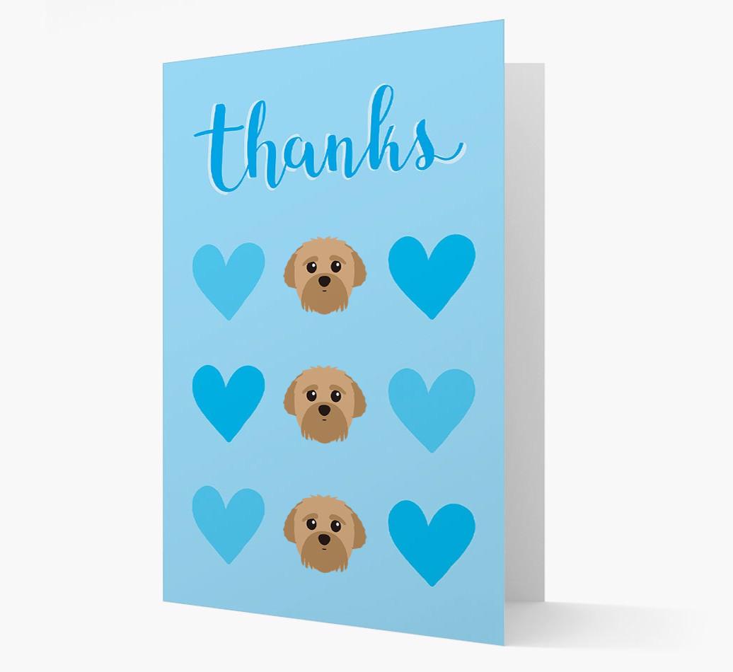 'Thanks' Heart Pattern Card with {breedFullName} Icon