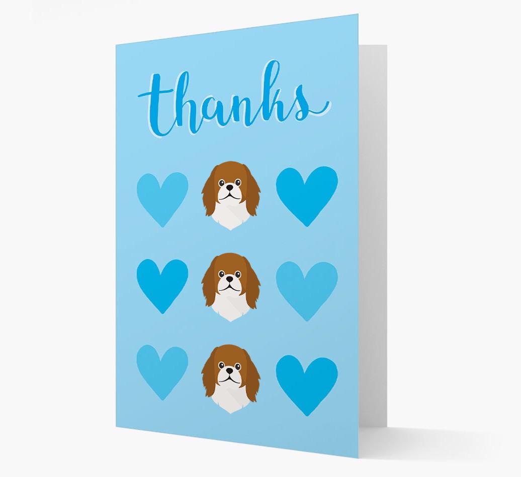 'Thanks' Heart Pattern Card with {breedFullName} Icon