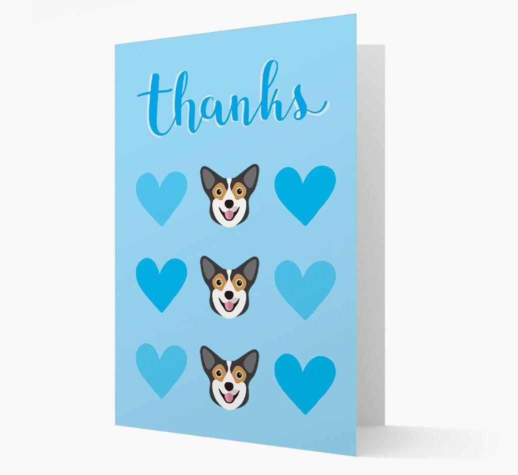 'Thanks' Heart Pattern Card with {breedFullName} Icon