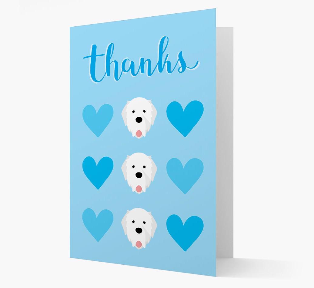 'Thanks' Heart Pattern Card with {breedFullName} Icon