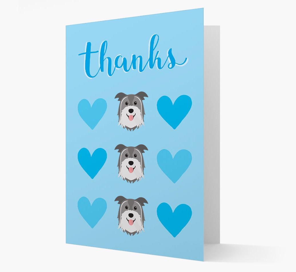 'Thanks' Heart Pattern Card with {breedFullName} Icon