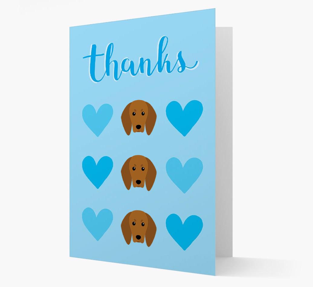 'Thanks' Heart Pattern Card with {breedFullName} Icon