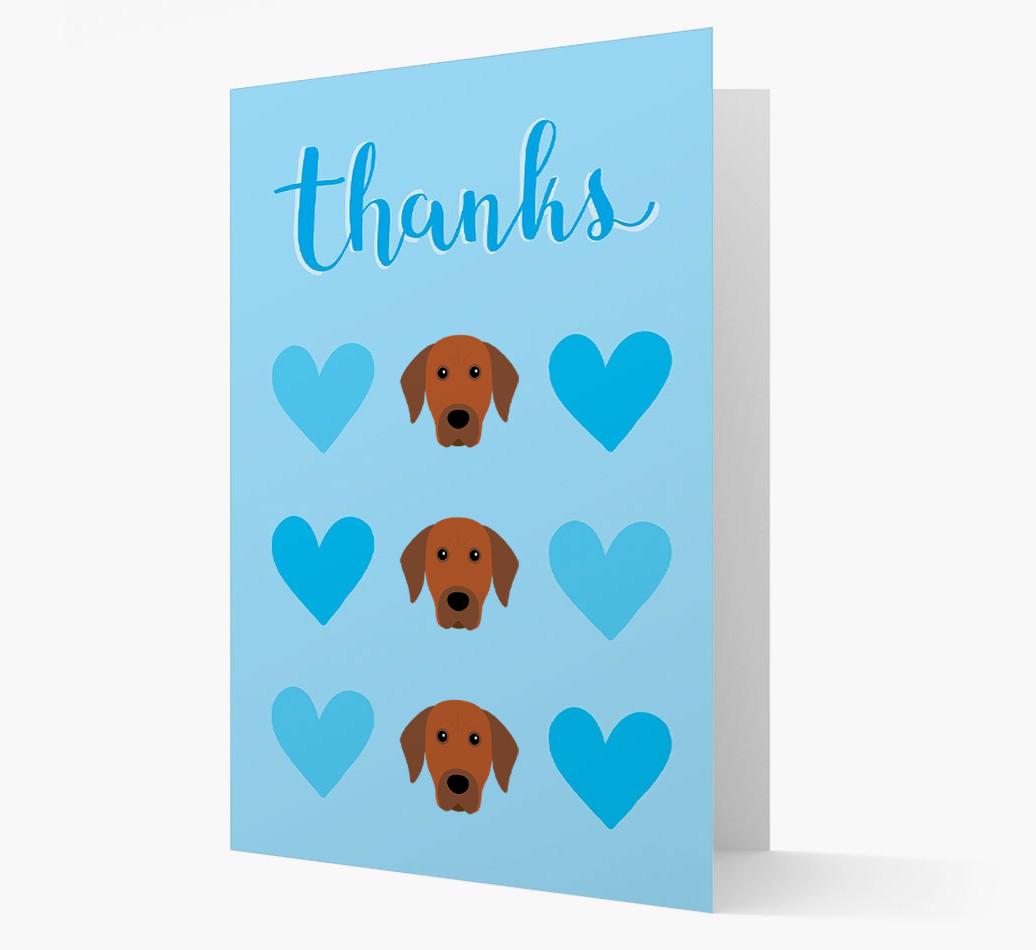 'Thanks' Heart Pattern Card with {breedFullName} Icon