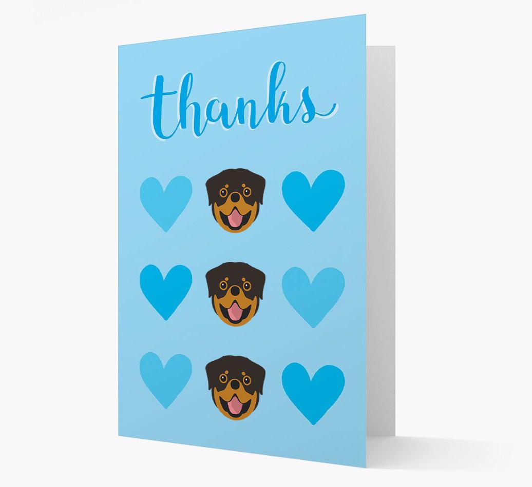 'Thanks' Heart Pattern Card with {breedFullName} Icon