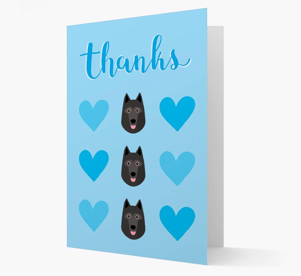 'Thanks' Heart Pattern Card with {breedFullName} Icon