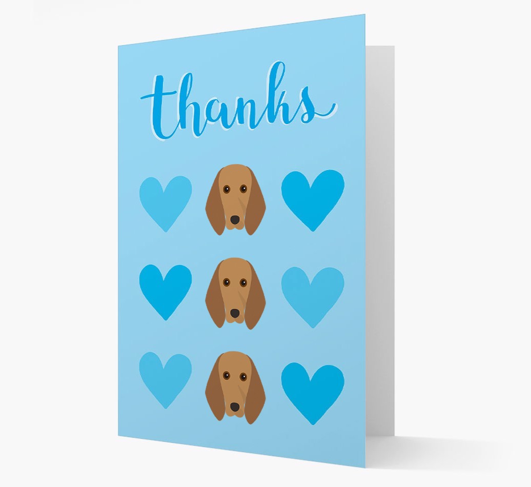 'Thanks' Heart Pattern Card with {breedFullName} Icon