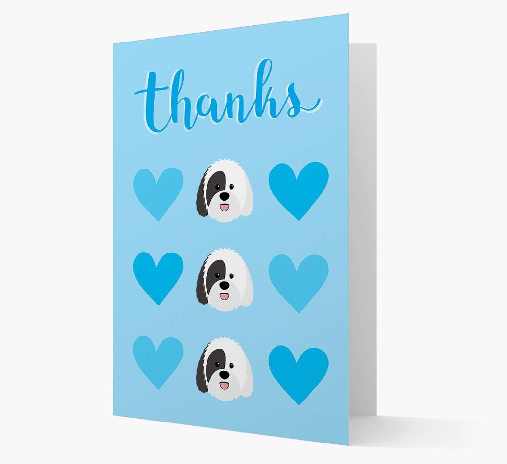 'Thanks' Heart Pattern Card with {breedFullName} Icon