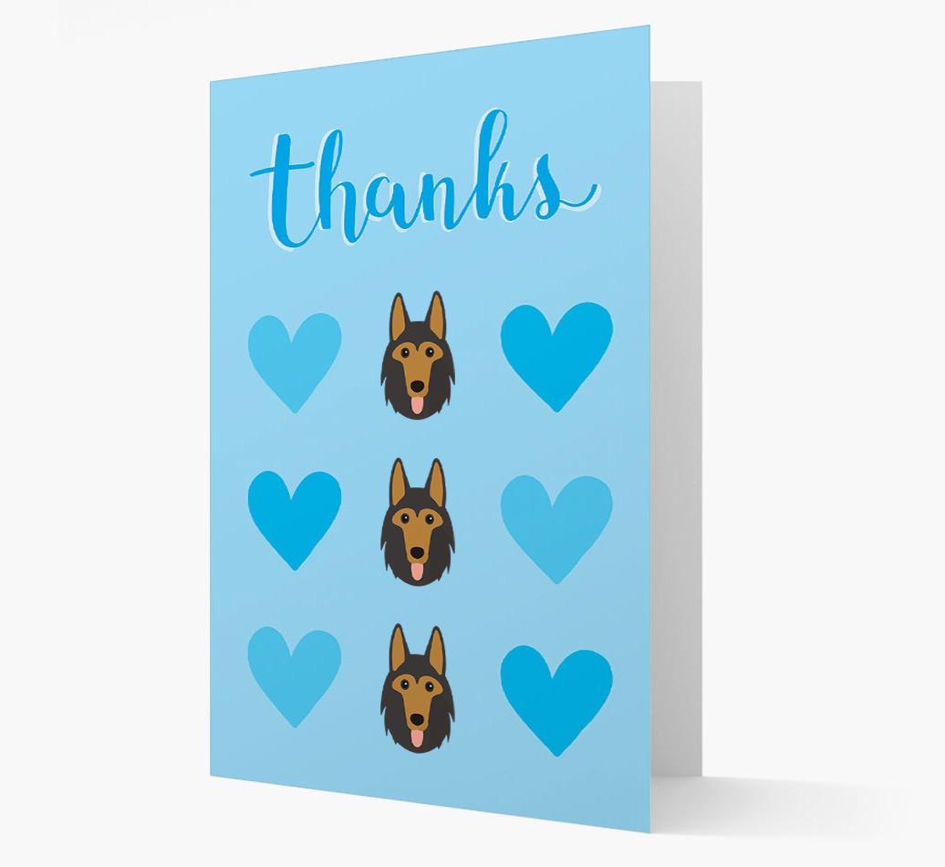 'Thanks' Heart Pattern Card with {breedFullName} Icon
