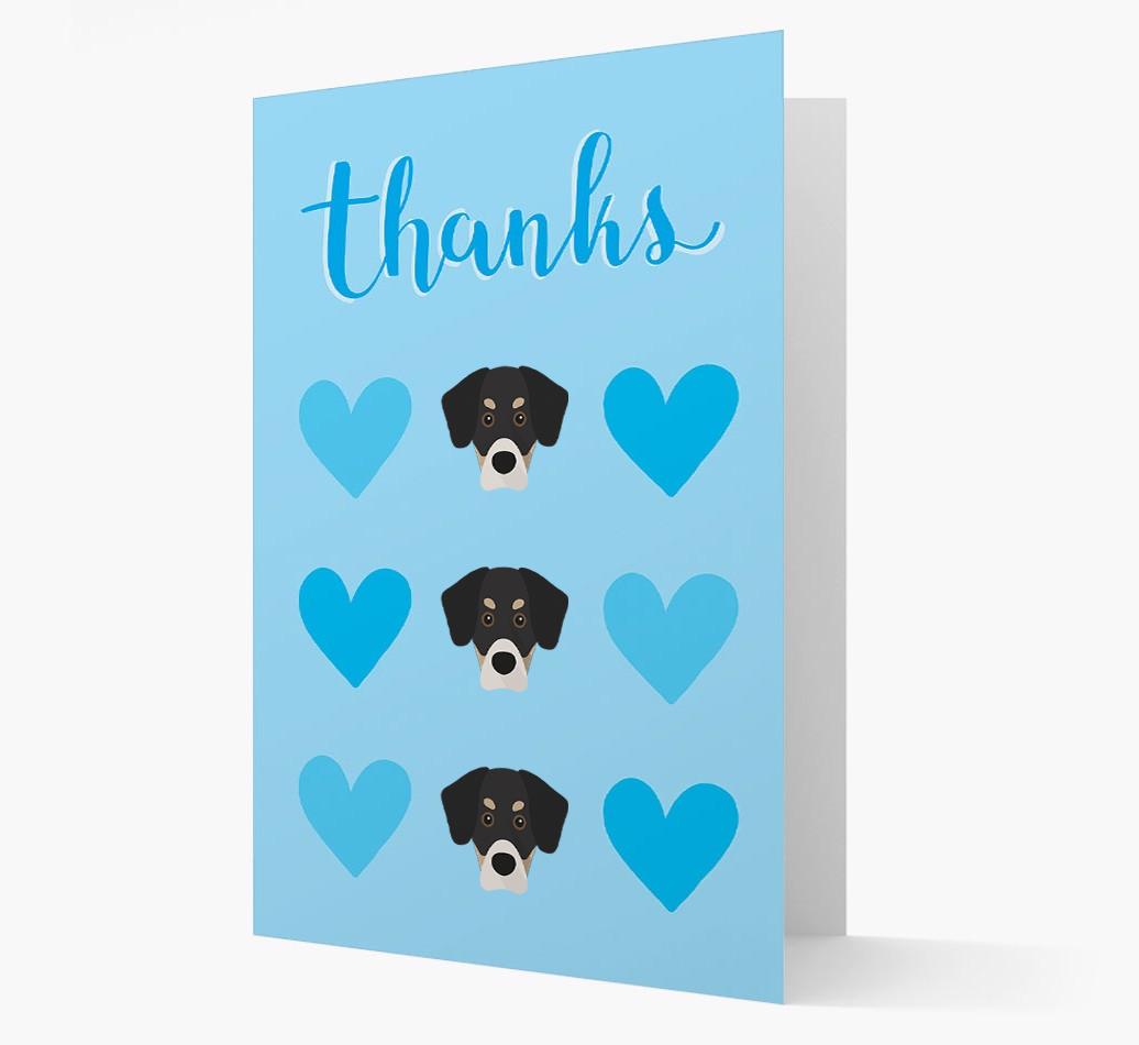 'Thanks' Heart Pattern Card with {breedFullName} Icon