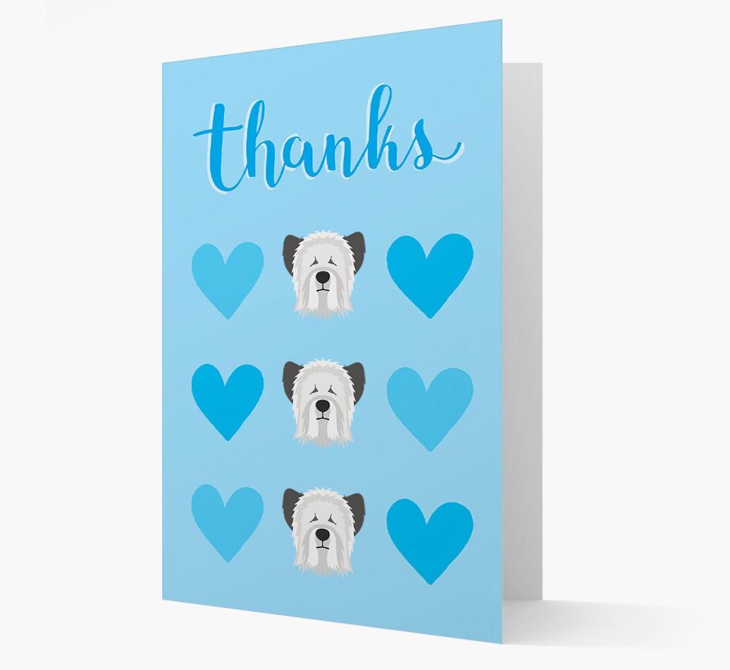 'Thanks' Heart Pattern Card with {breedFullName} Icon
