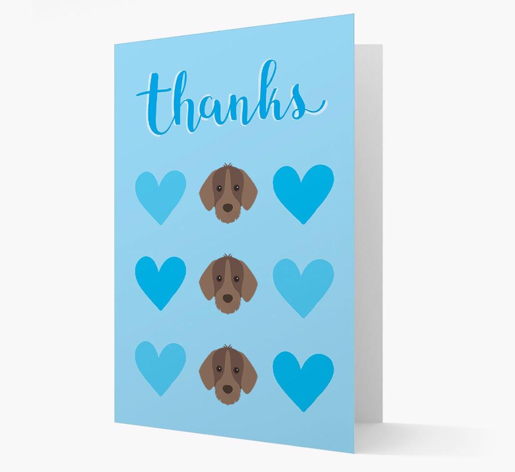 'Thanks' Heart Pattern Card with {breedFullName} Icon